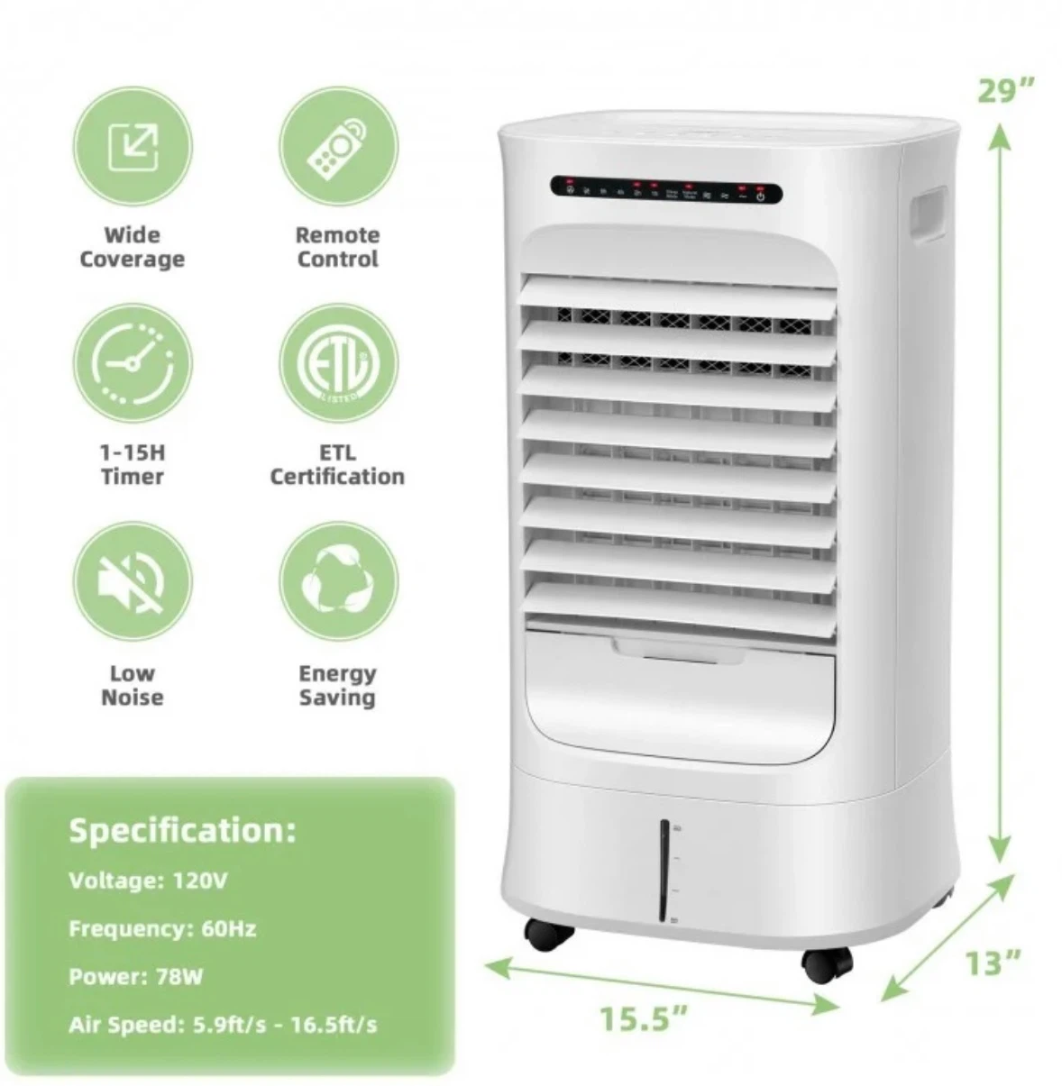 Costway Portable Evaporative Air Cooler - photo 4