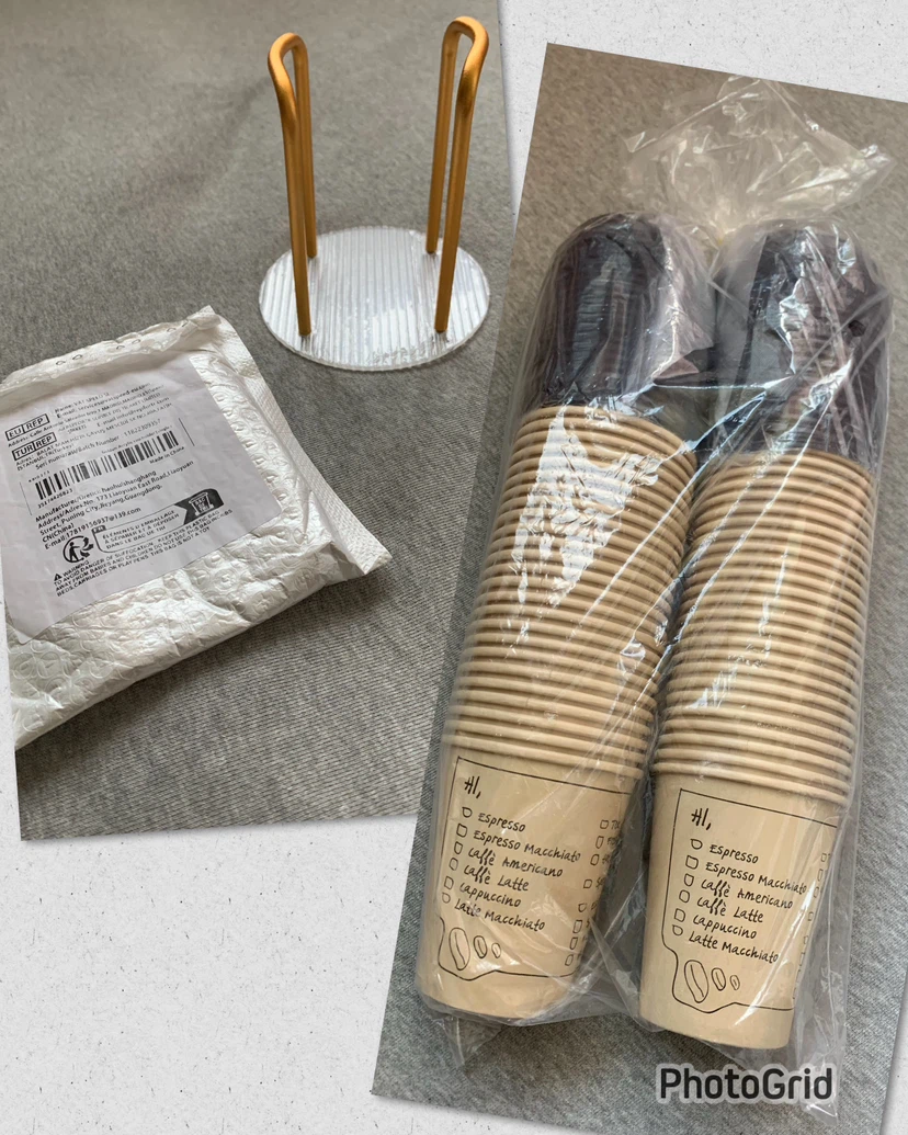 50-pack Bamboo Paper Cups with 2 Acrylic Cup Holders 🏈