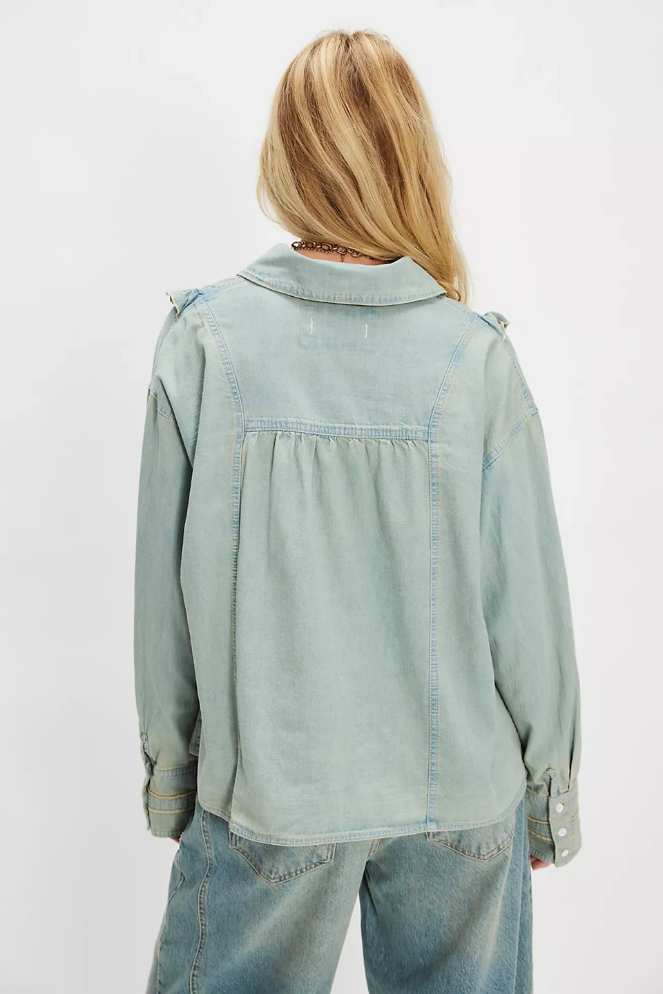 We The Free Ruffle Denim Shirt - photo 2