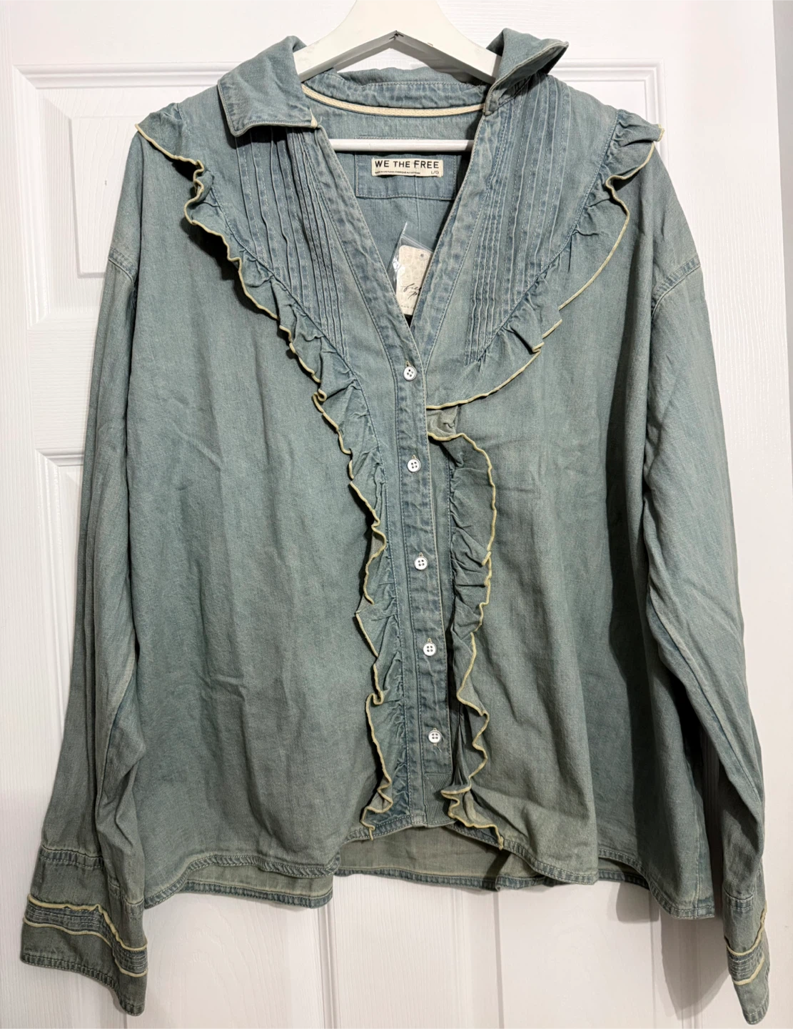 We The Free Ruffle Denim Shirt - photo 4