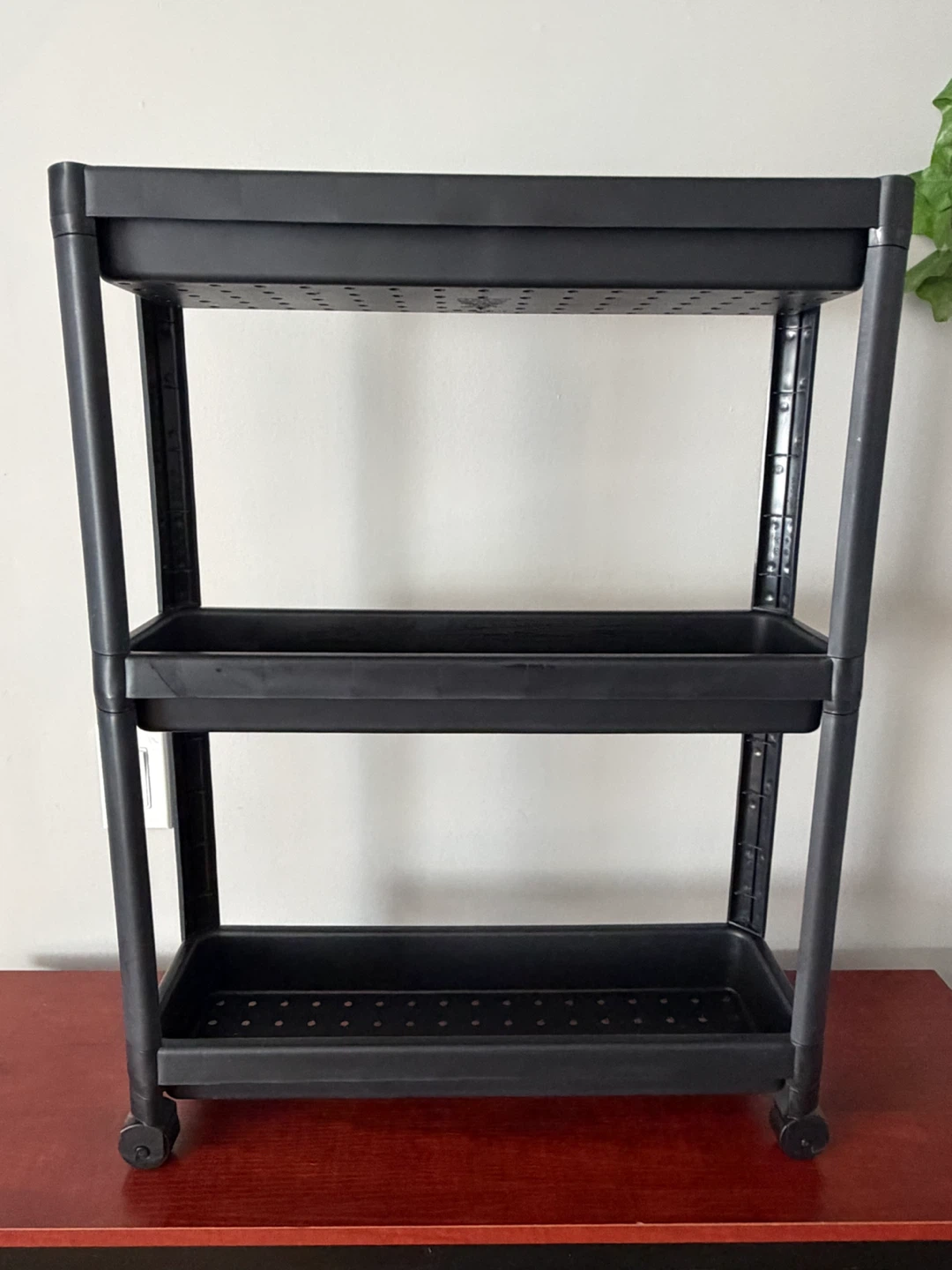 Black 3-Tier Rolling Utility Cart - photo 2