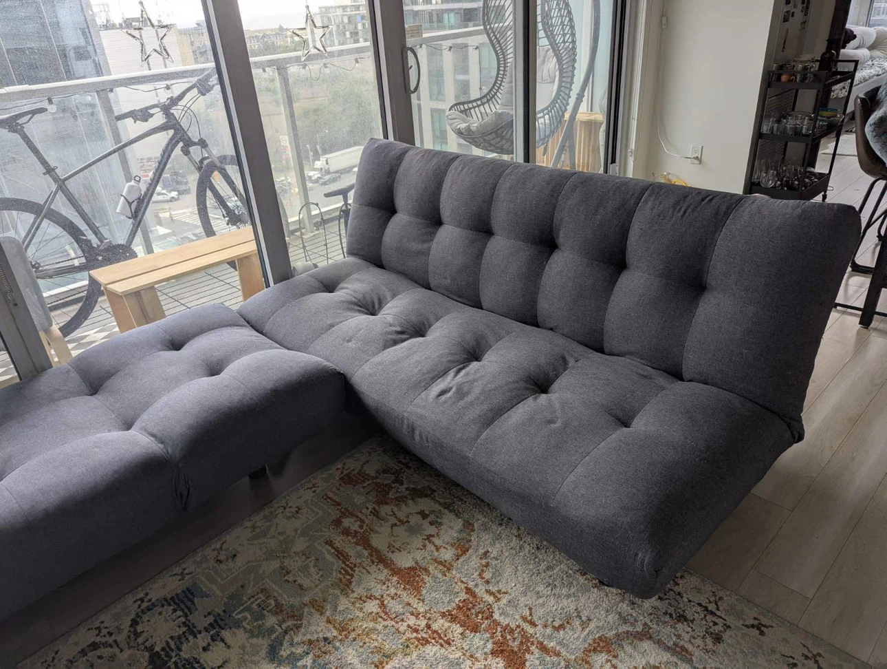 Structube Grey Convertible Sectional Sofa - photo 2