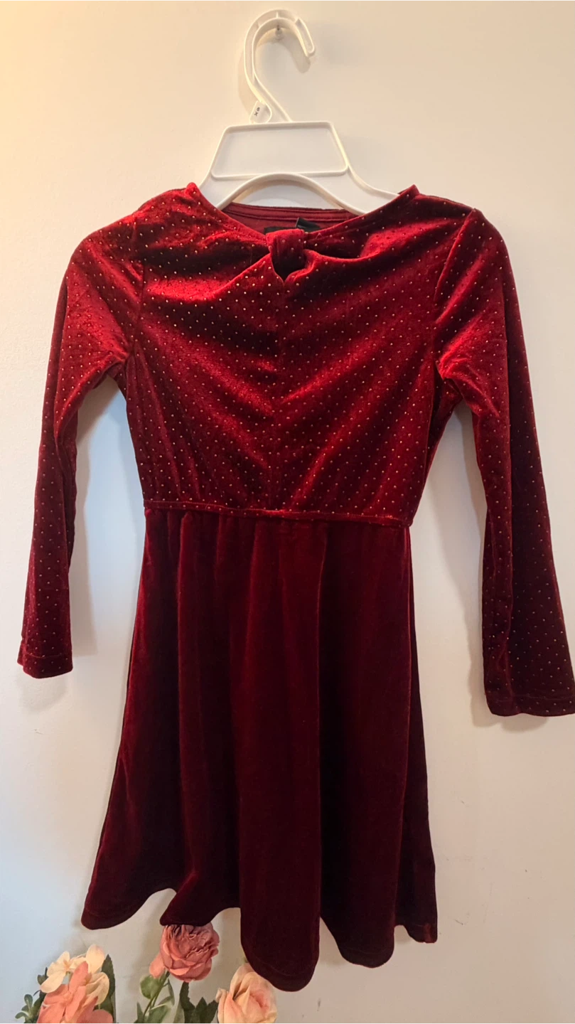 Red velvet dress