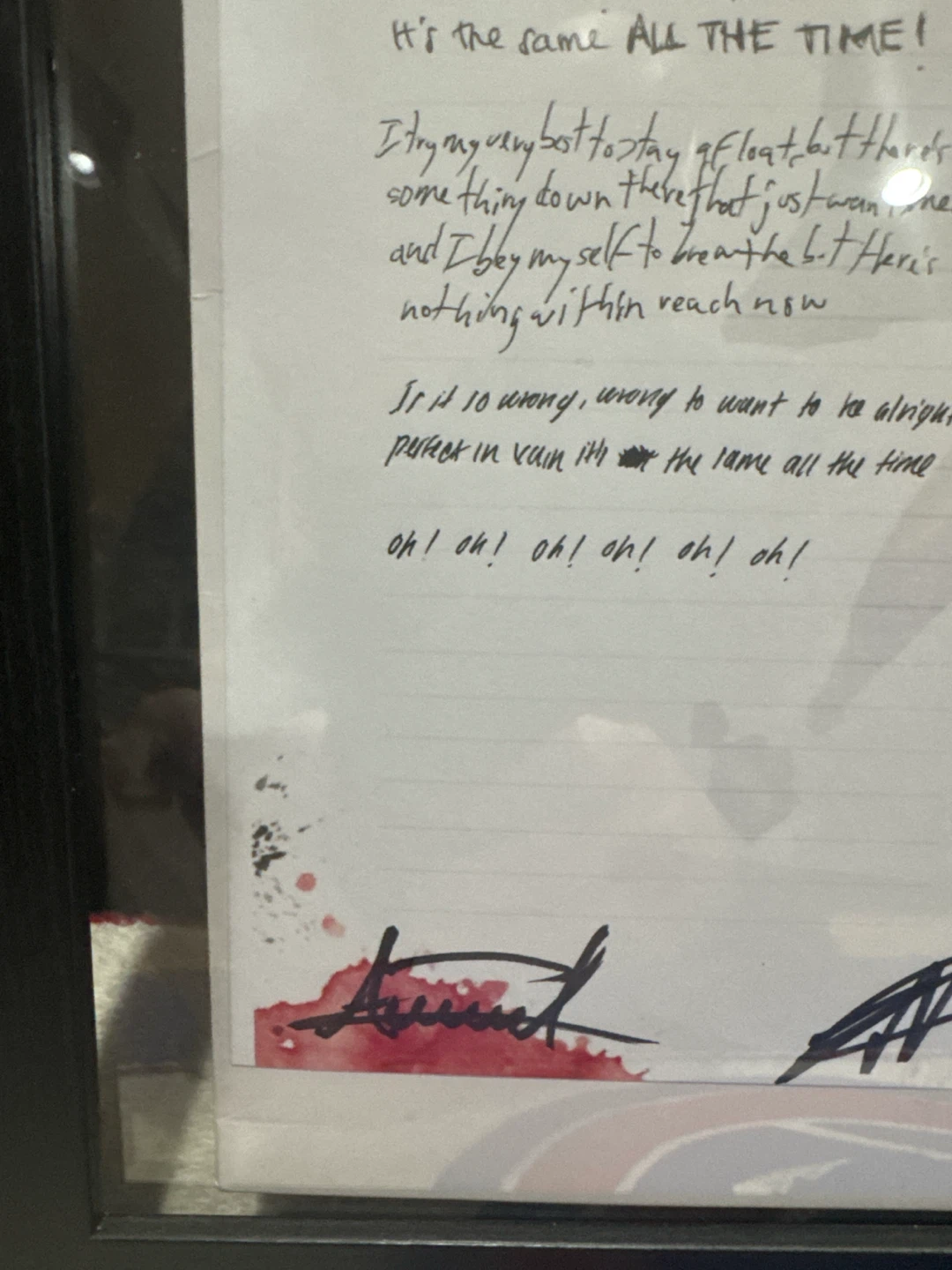 The Warning Breathe Signed Lyric Sheet - photo 4