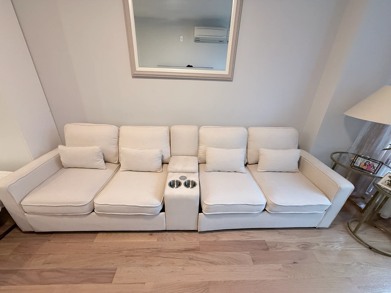 Large 4-Seater Sofa with Built-In Storage & Console