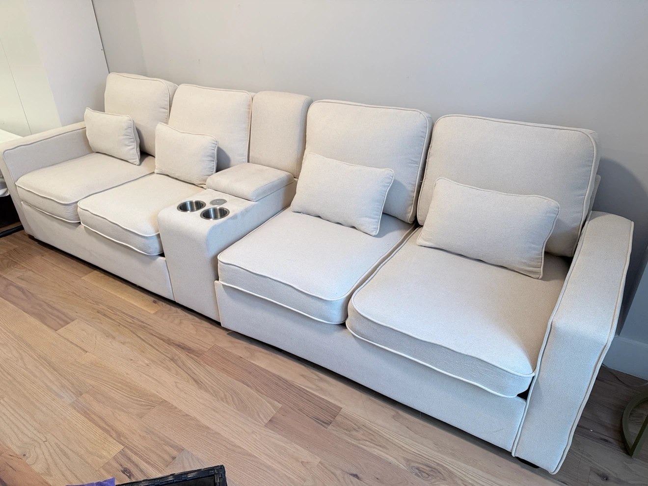 Large 4-Seater Sofa with Built-In Storage & Console - photo 3