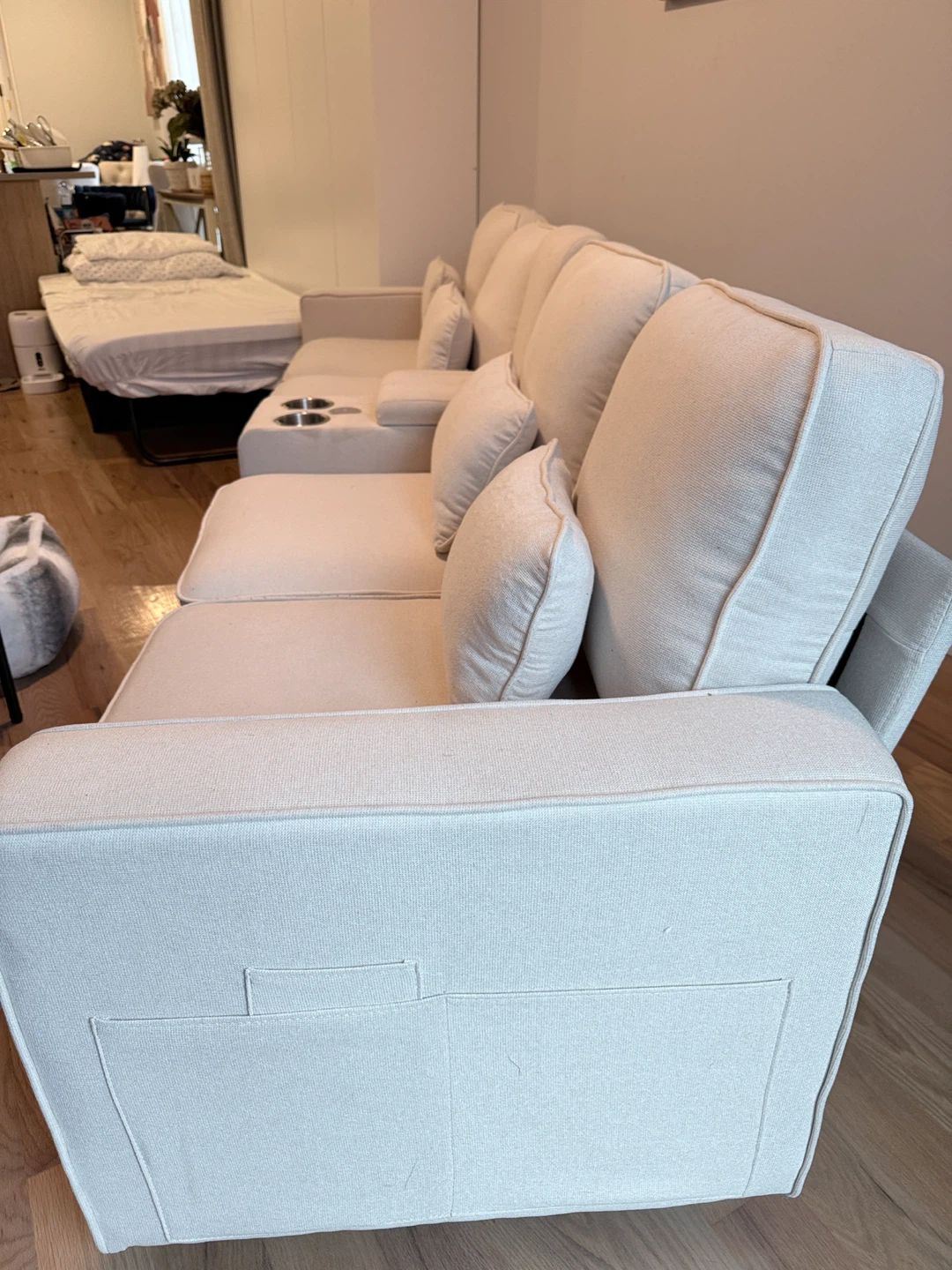 Large 4-Seater Sofa with Built-In Storage & Console - photo 4