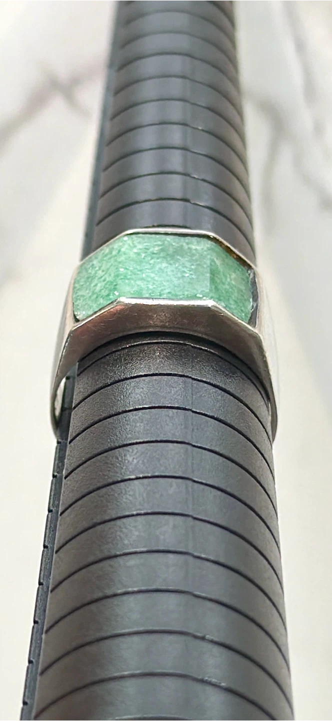 Sterling Silver Green Aventurine Mexico Ring-Sz 81/2 - photo 2