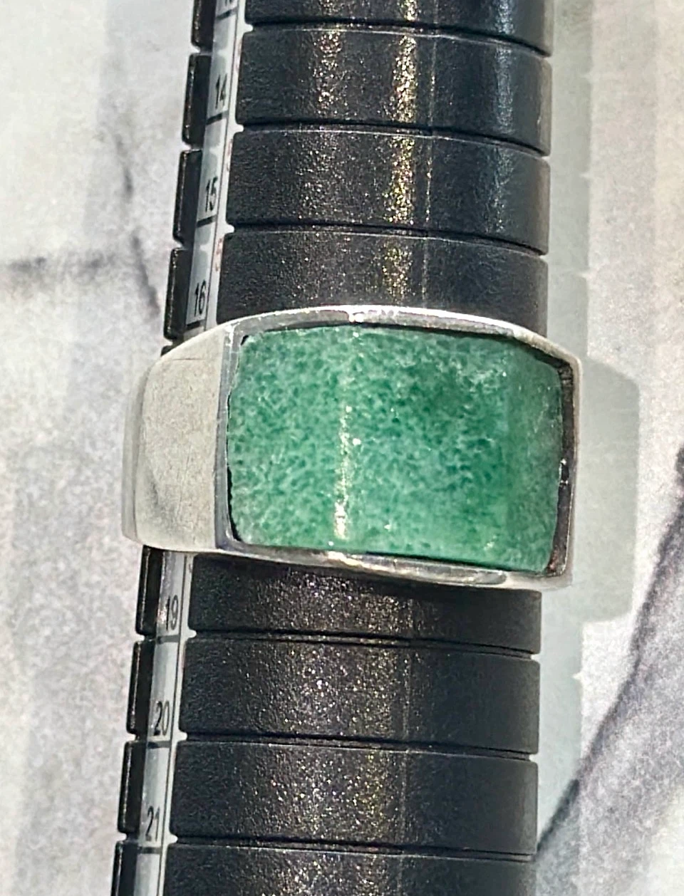 Sterling Silver Green Aventurine Mexico Ring-Sz 81/2 - photo 3