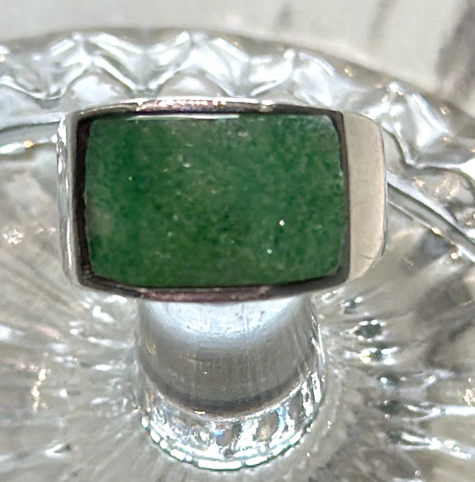 Sterling Silver Green Aventurine Mexico Ring-Sz 81/2 - photo 4