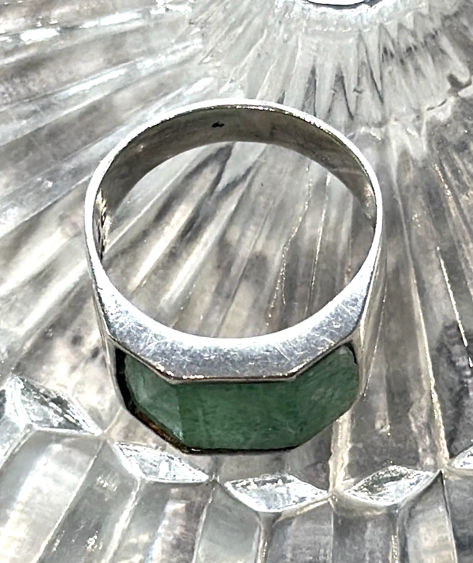 Sterling Silver Green Aventurine Mexico Ring-Sz 81/2 - photo 5