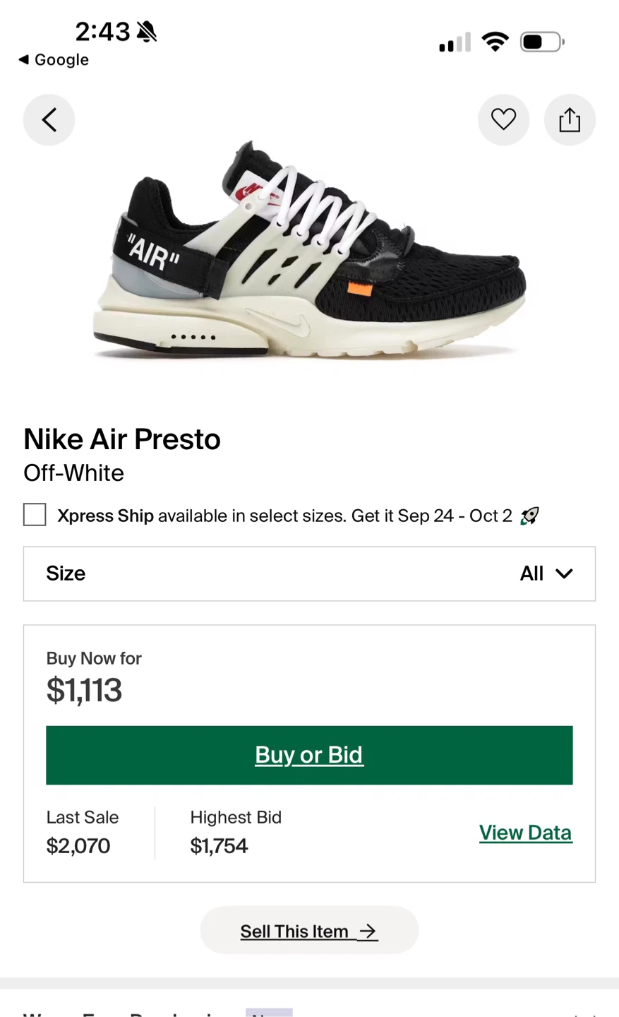 Nike Air Presto Off-White Sneakers - photo 5