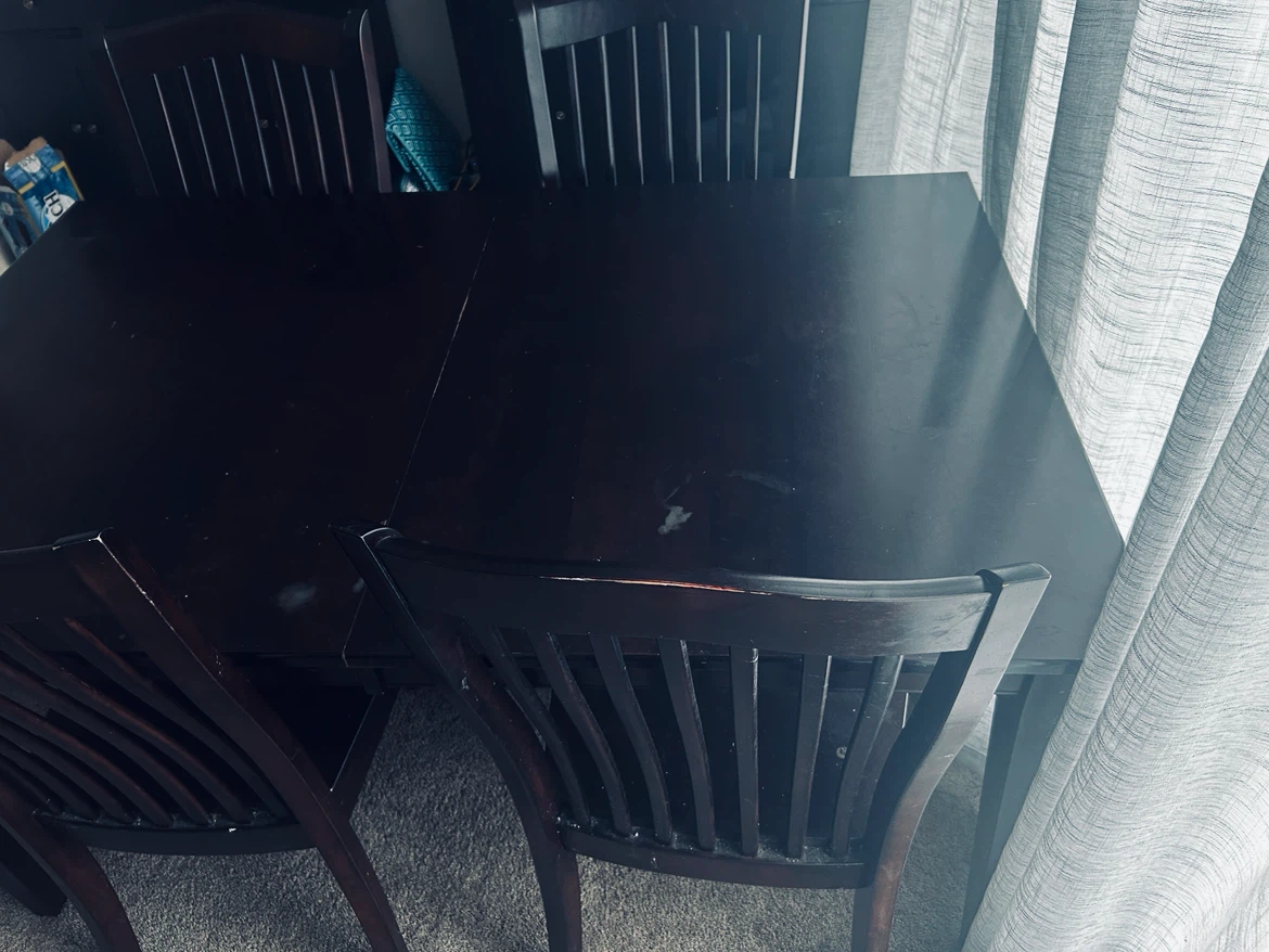 Dark Wood Dining Table with Six Chairs - photo 2