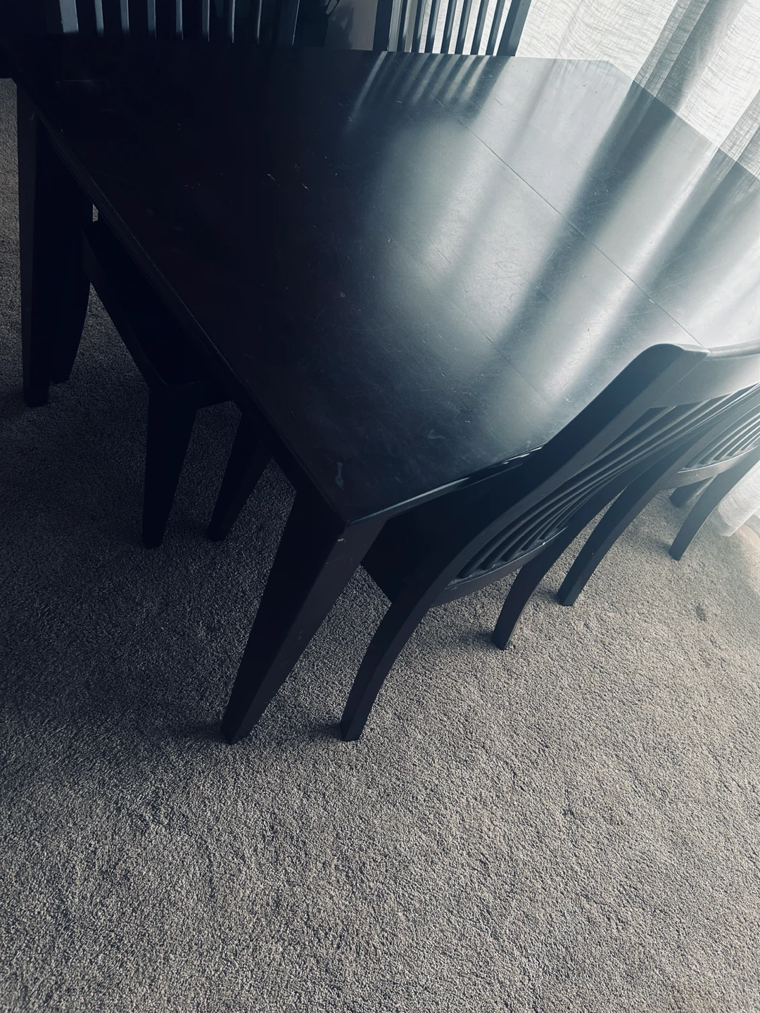 Dark Wood Dining Table with Six Chairs - photo 3