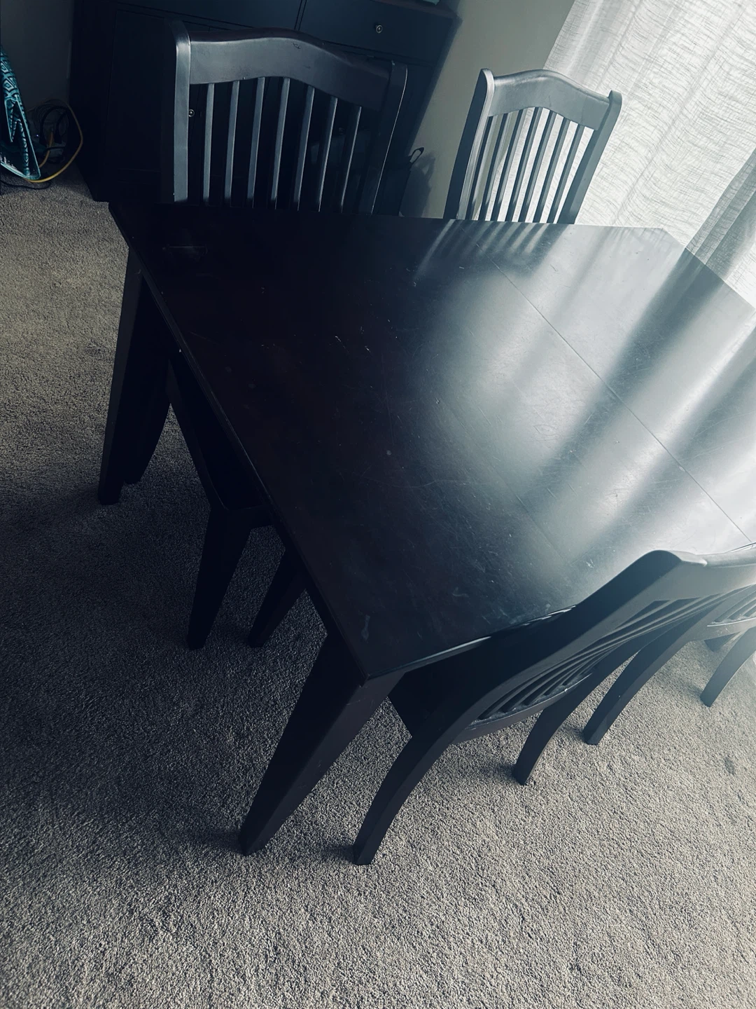Dark Wood Dining Table with Six Chairs - photo 4