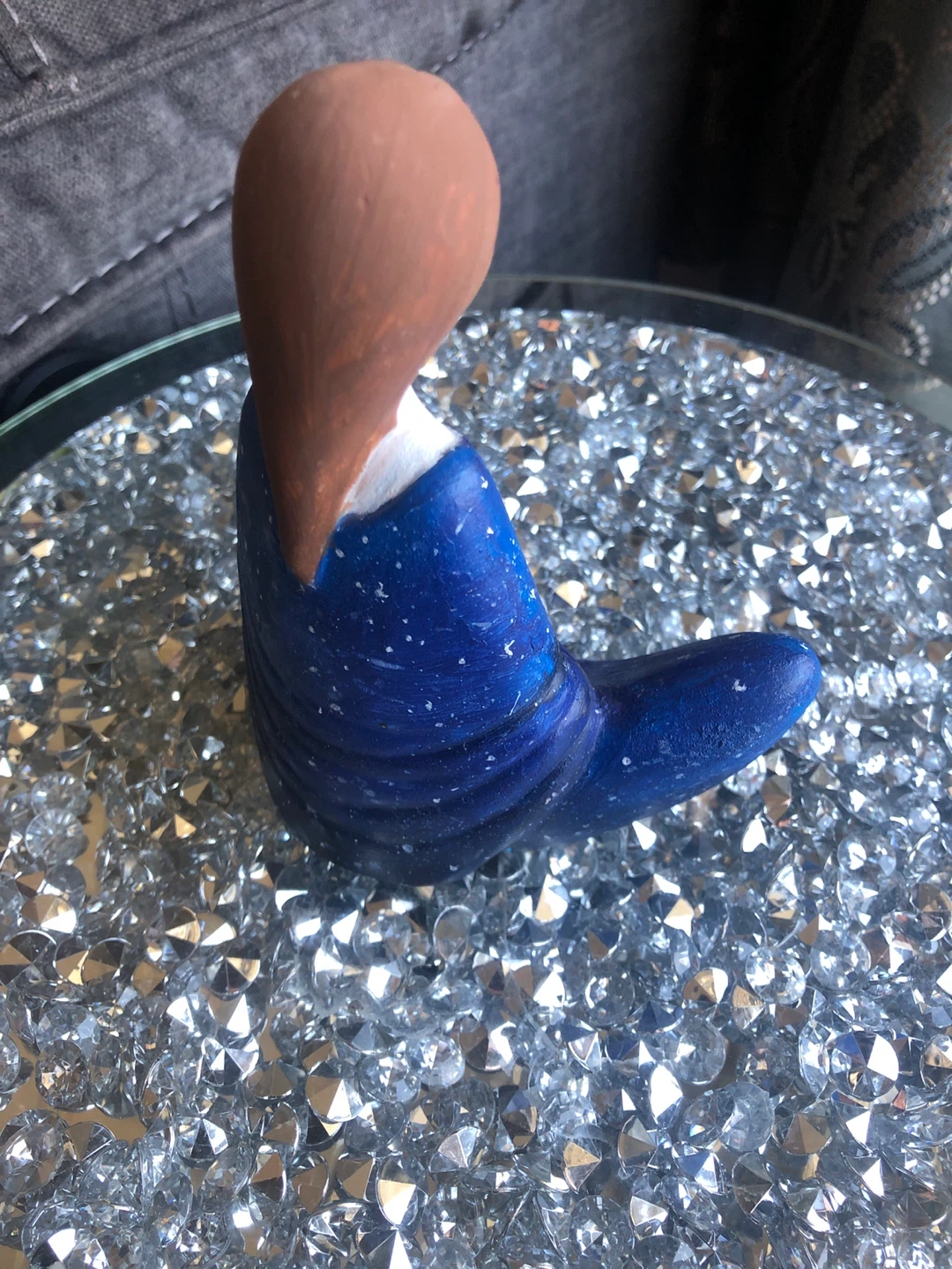 Meditating Woman Figurine Blue Galaxy Robe Ceramic Statue 🏈 - photo 2
