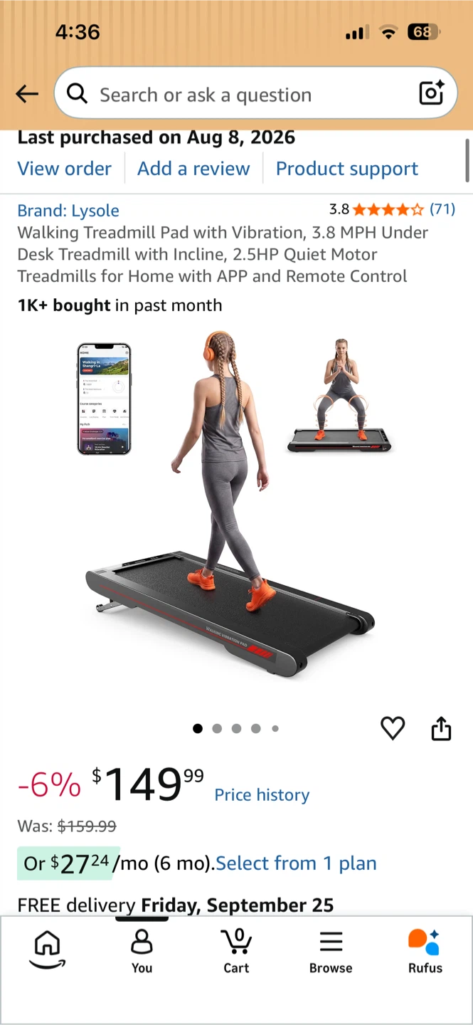 Brand New Walking Treadmill Pad with remote control