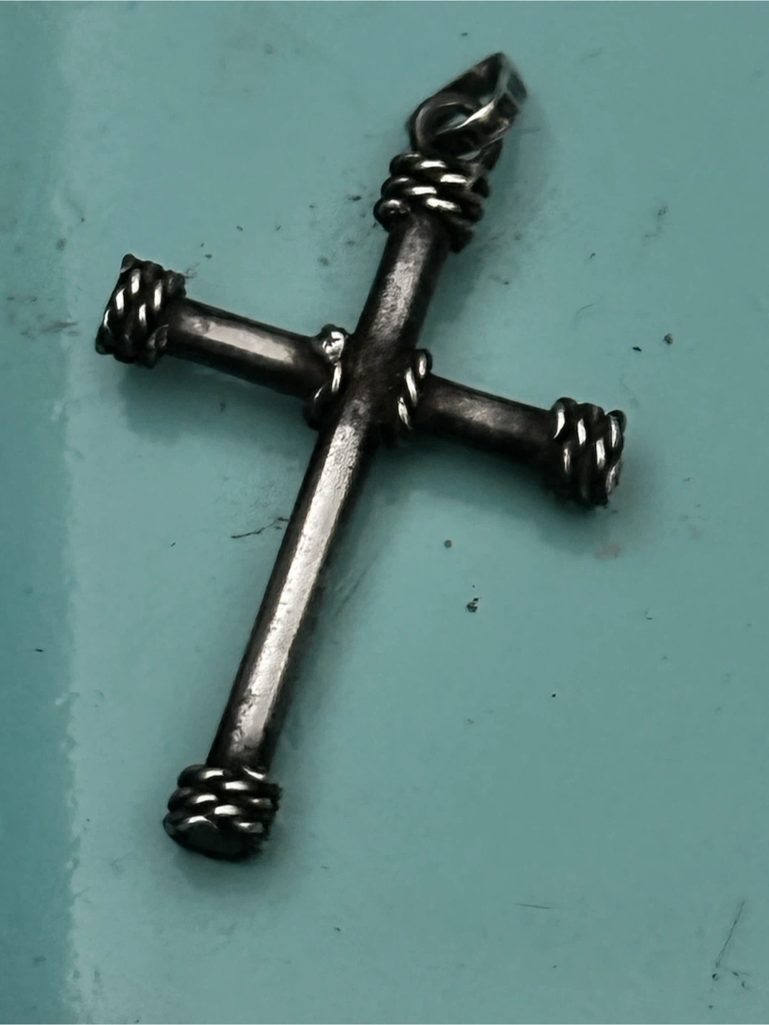 Mid Century Taxco Sterling Cross Pendant - photo 2