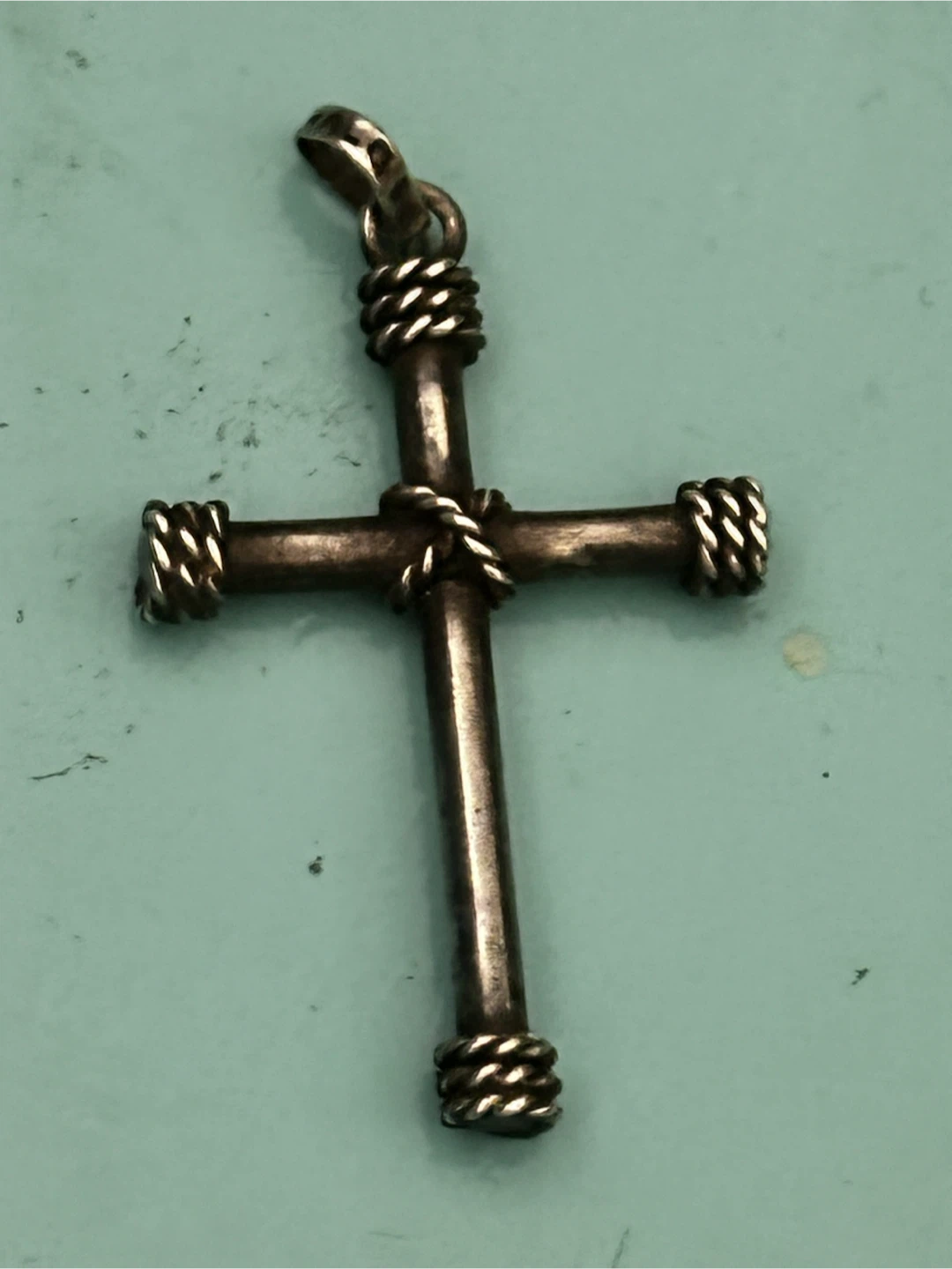 Mid Century Taxco Sterling Cross Pendant - photo 4
