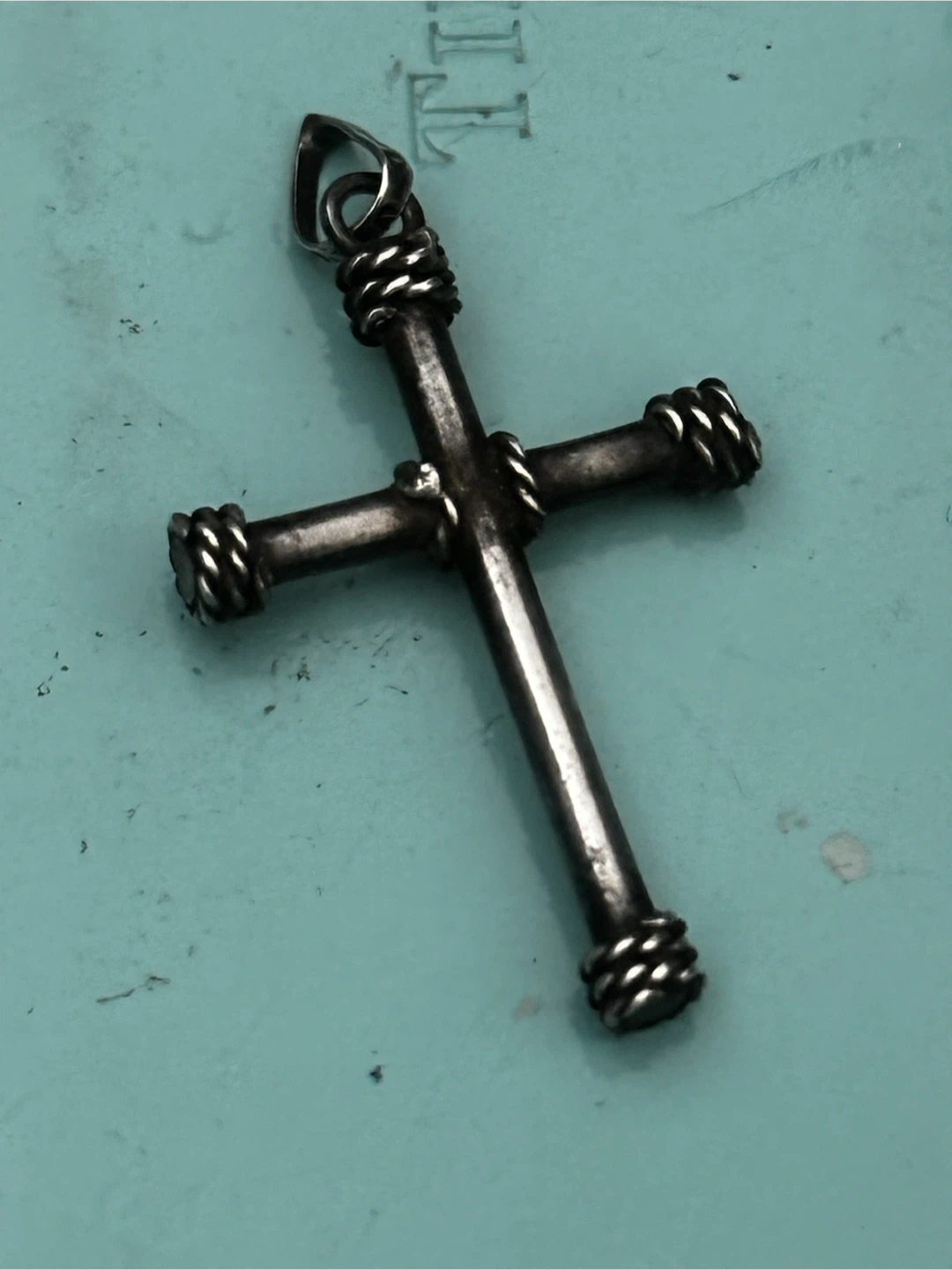 Mid Century Taxco Sterling Cross Pendant - photo 5