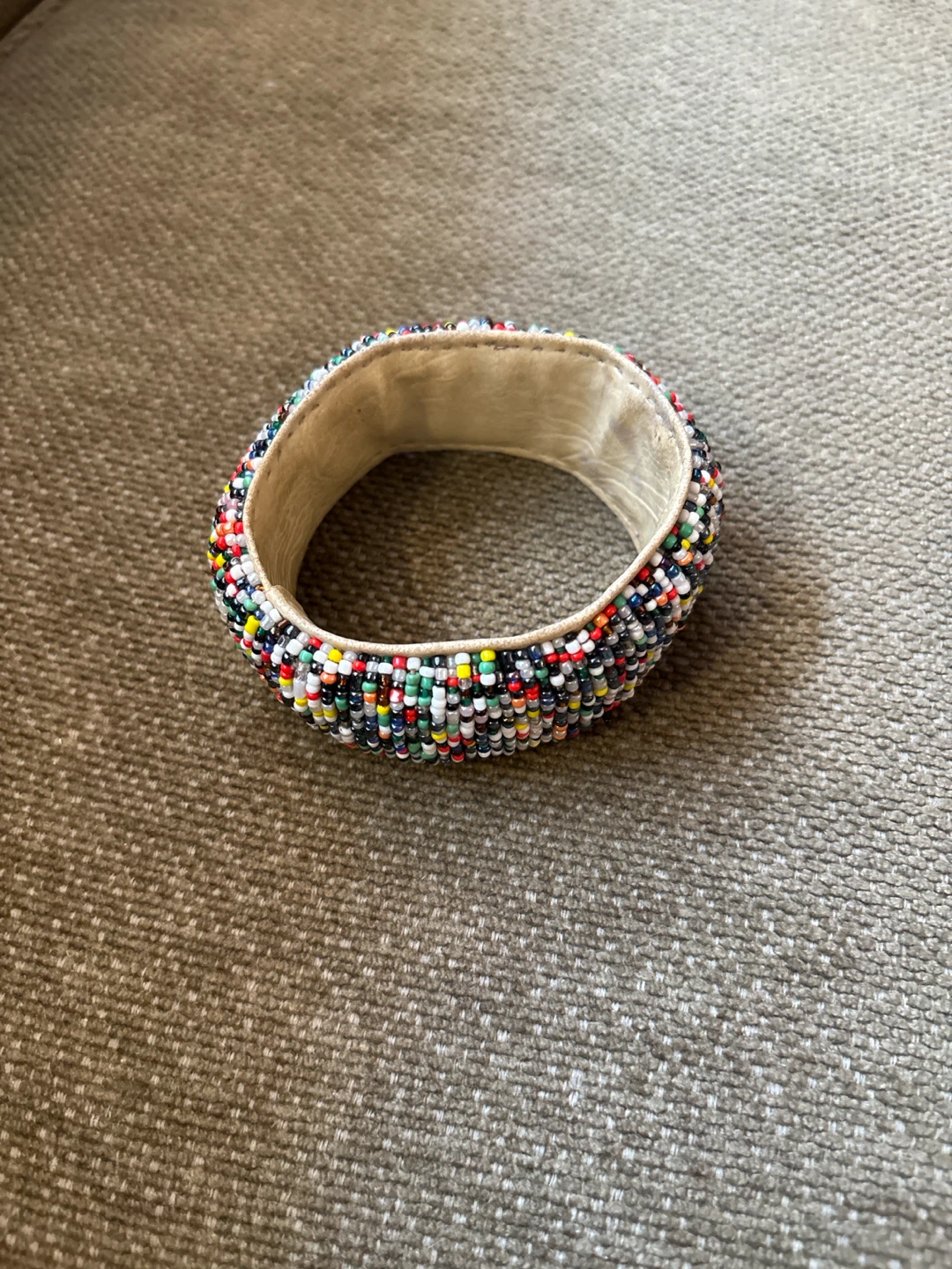 🏈 Multicoloured beaded bangle bracelet