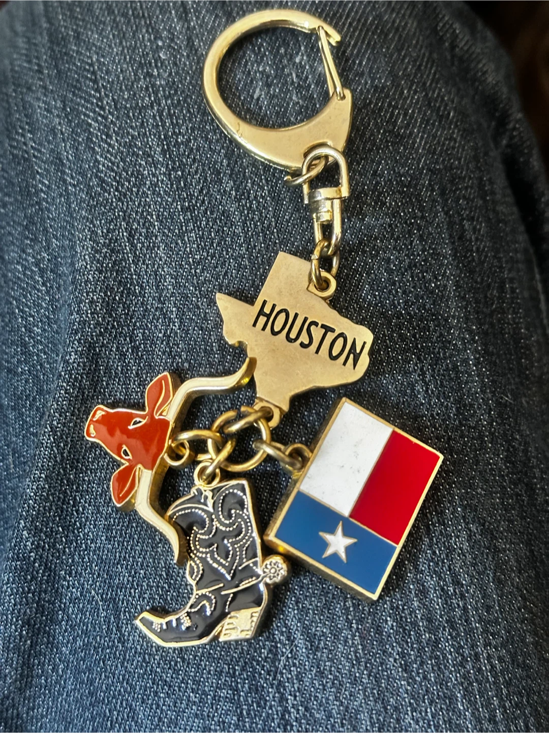 Houston Texas souvenir charm keychain