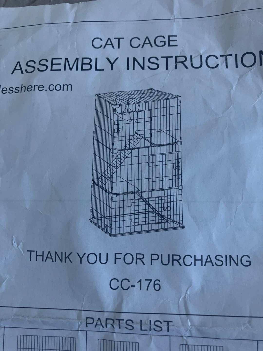 Black wire pet cage with platform (Catio) - photo 2