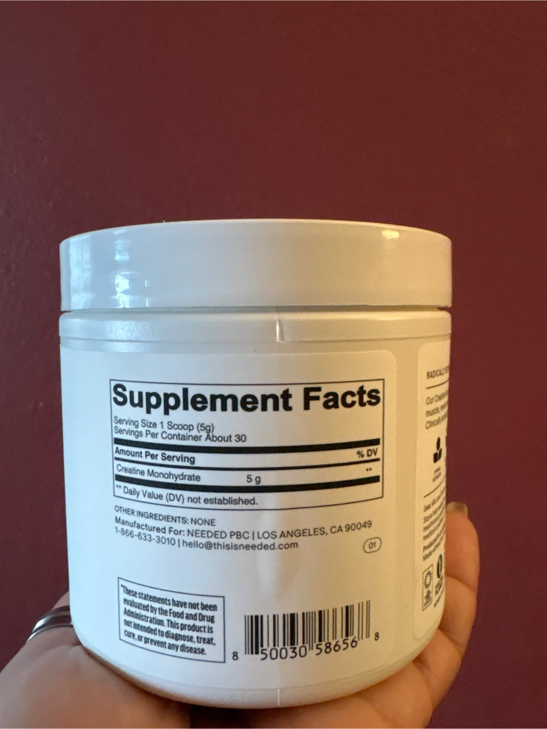 🏈 Needed Creatine Powder 150g New - photo 2