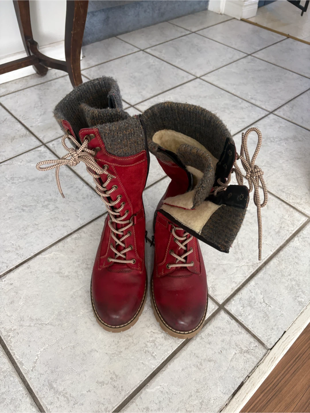 Remonte by Rieker Red Winter Boots - Size 9.5