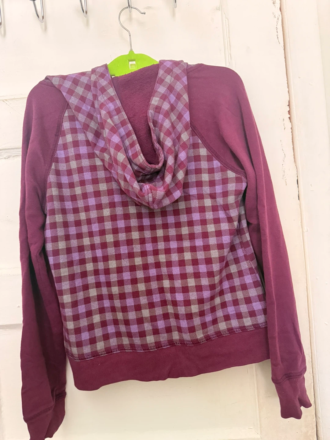 Purple Plaid Zip-Up Hoodie - photo 4