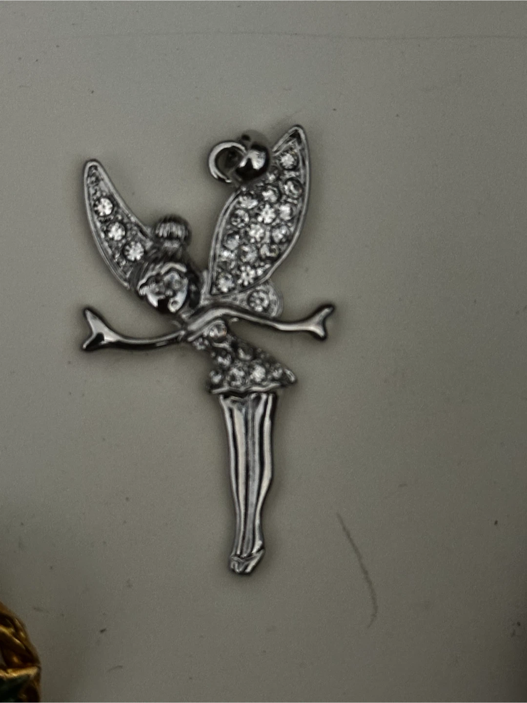 Vintage Disney Tinker Bell Pendant & Initial L Pin - photo 2