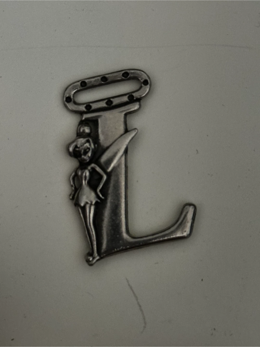 Vintage Disney Tinker Bell Pendant & Initial L Pin - photo 3