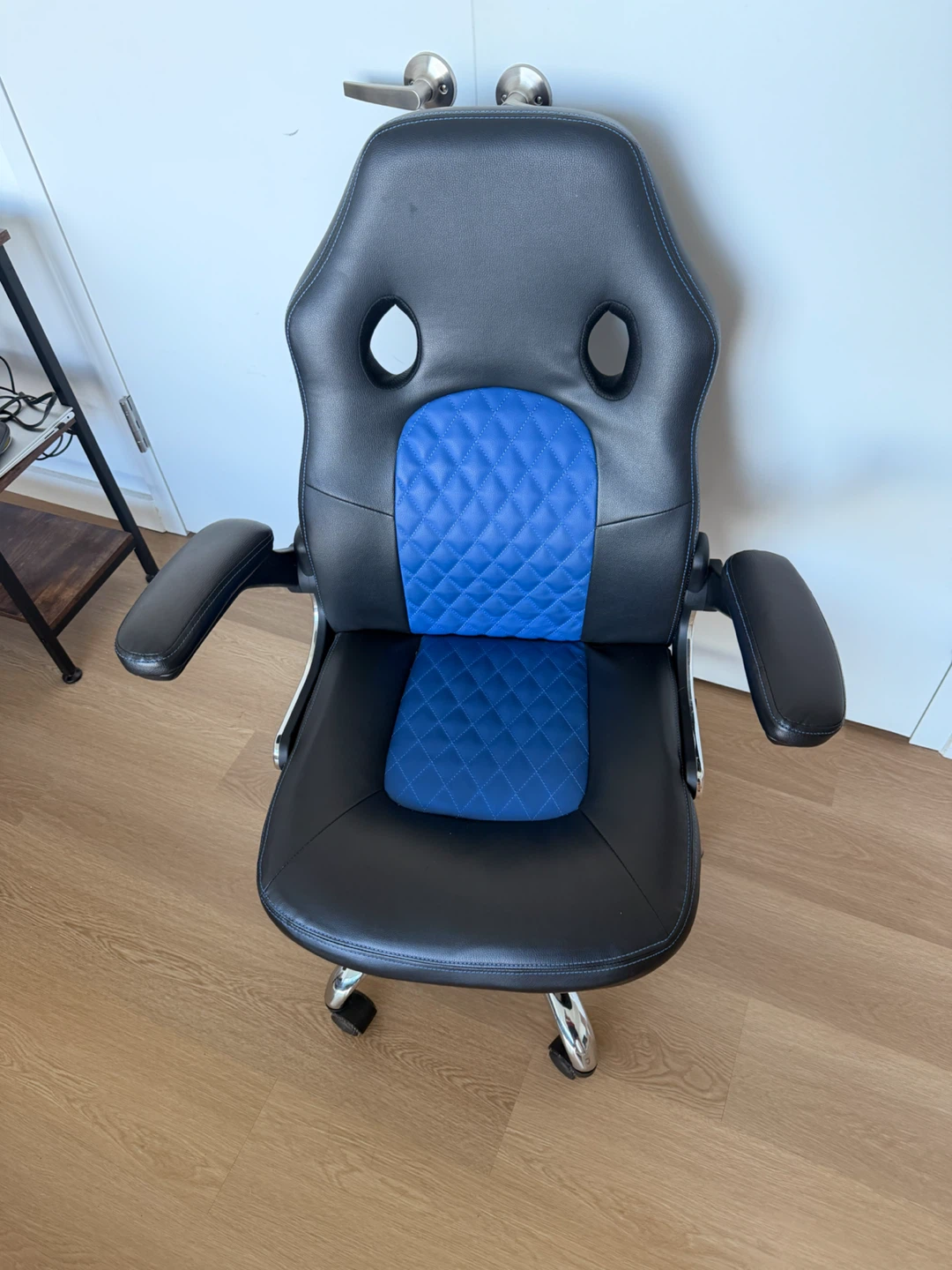 Black and blue gaming office chair