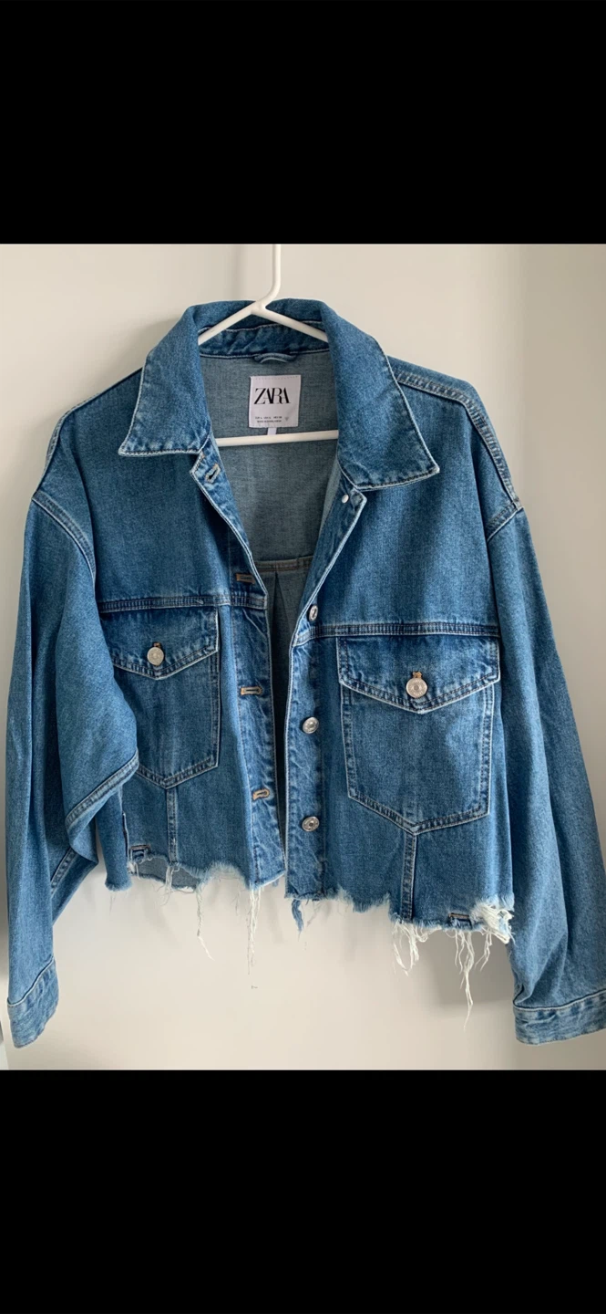 Like NEW! ZARA Blue Denim Cropped Jacket - photo 2