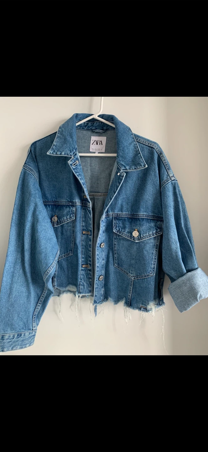 Like NEW! ZARA Blue Denim Cropped Jacket - photo 3