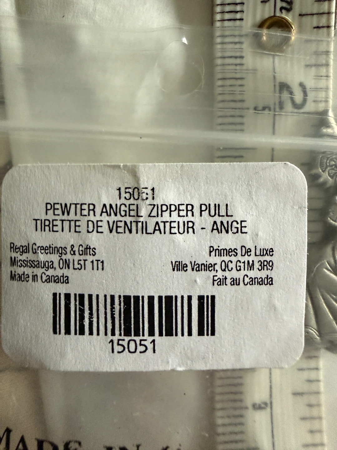 Regal Greetings & Gifts Pewter Angel Zipper Pull 🏈 - photo 4