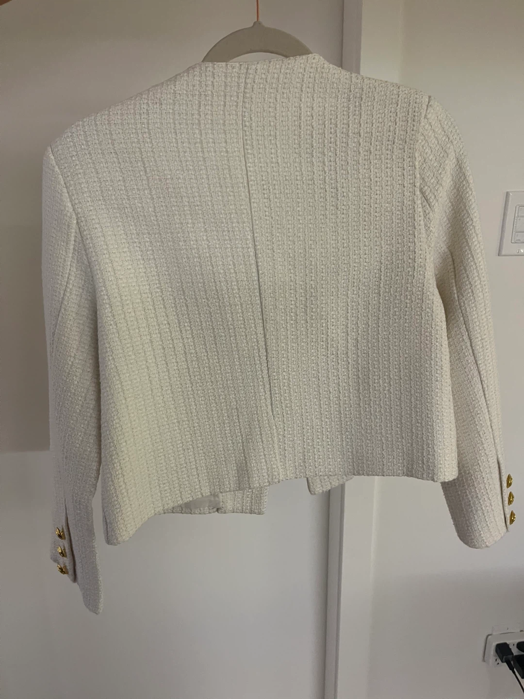 Cream Tweed Cropped Jacket - photo 2