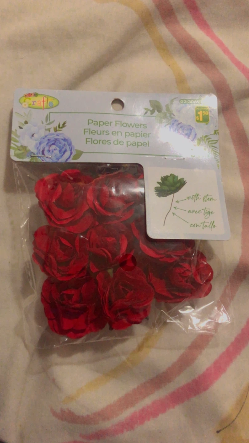 🏈 Craftie Red Paper Flowers - photo 3