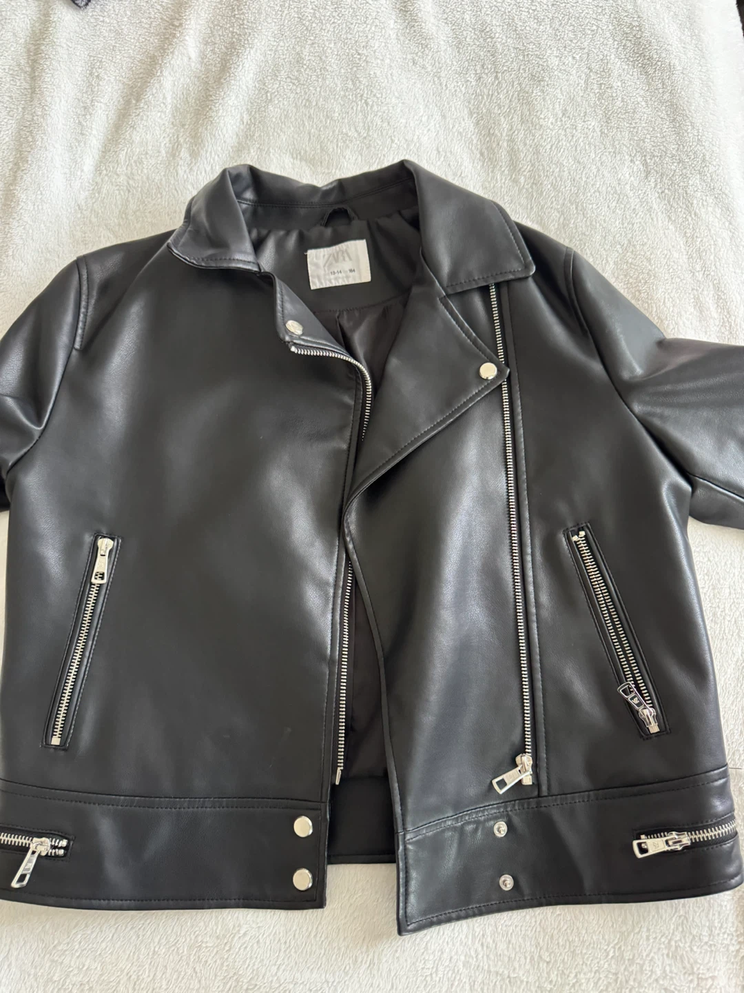 Zara Black Faux Leather Jacket