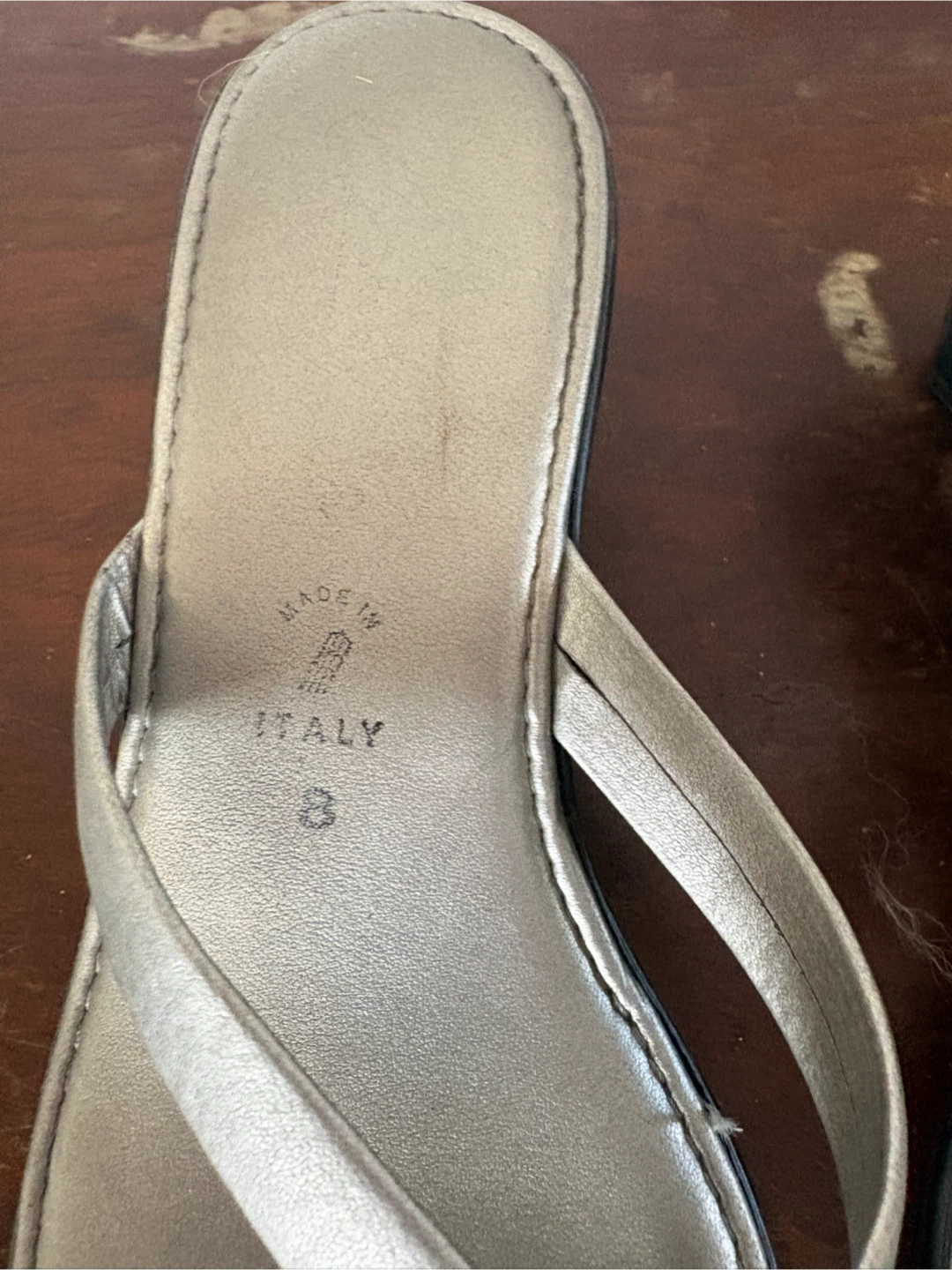 Made in Italy Silver Wedge Sandals Size 8 - photo 2