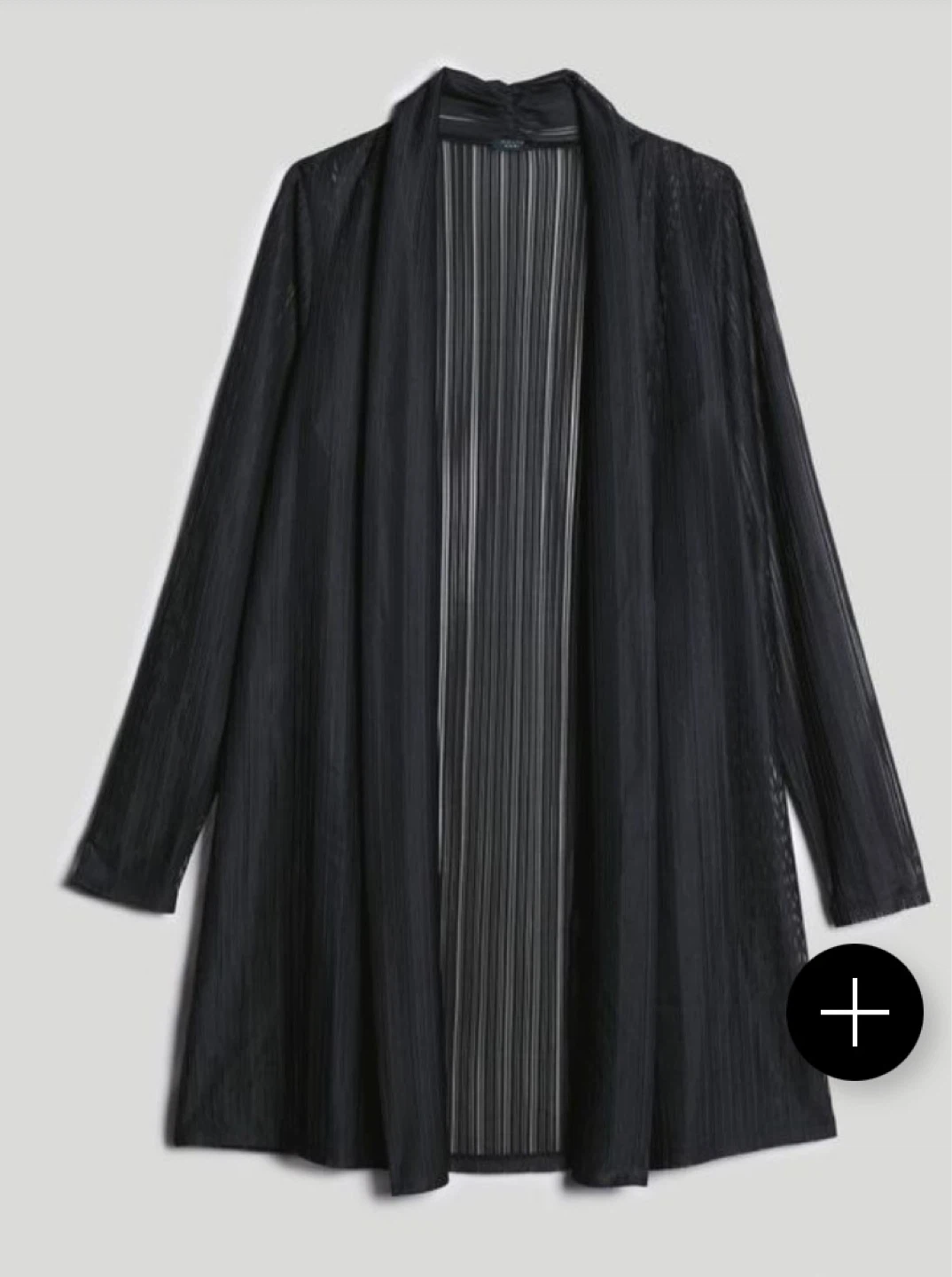 New Black Sheer Striped Cardigan - photo 2