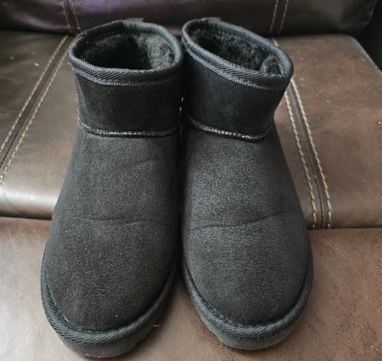 Faux Fur-Lined Suede Slippers - photo 3