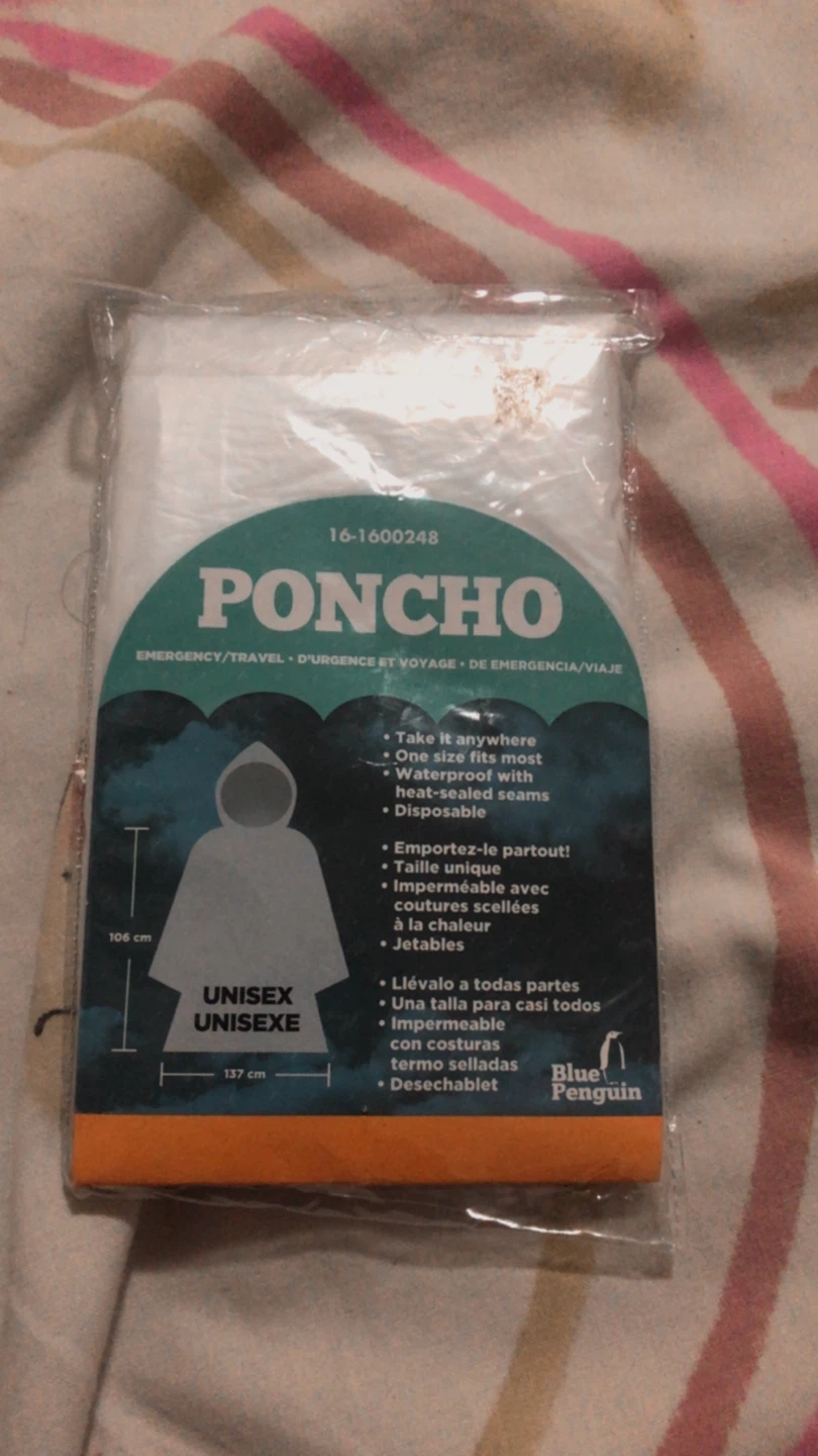 🏈 Blue Penguin Emergency Poncho