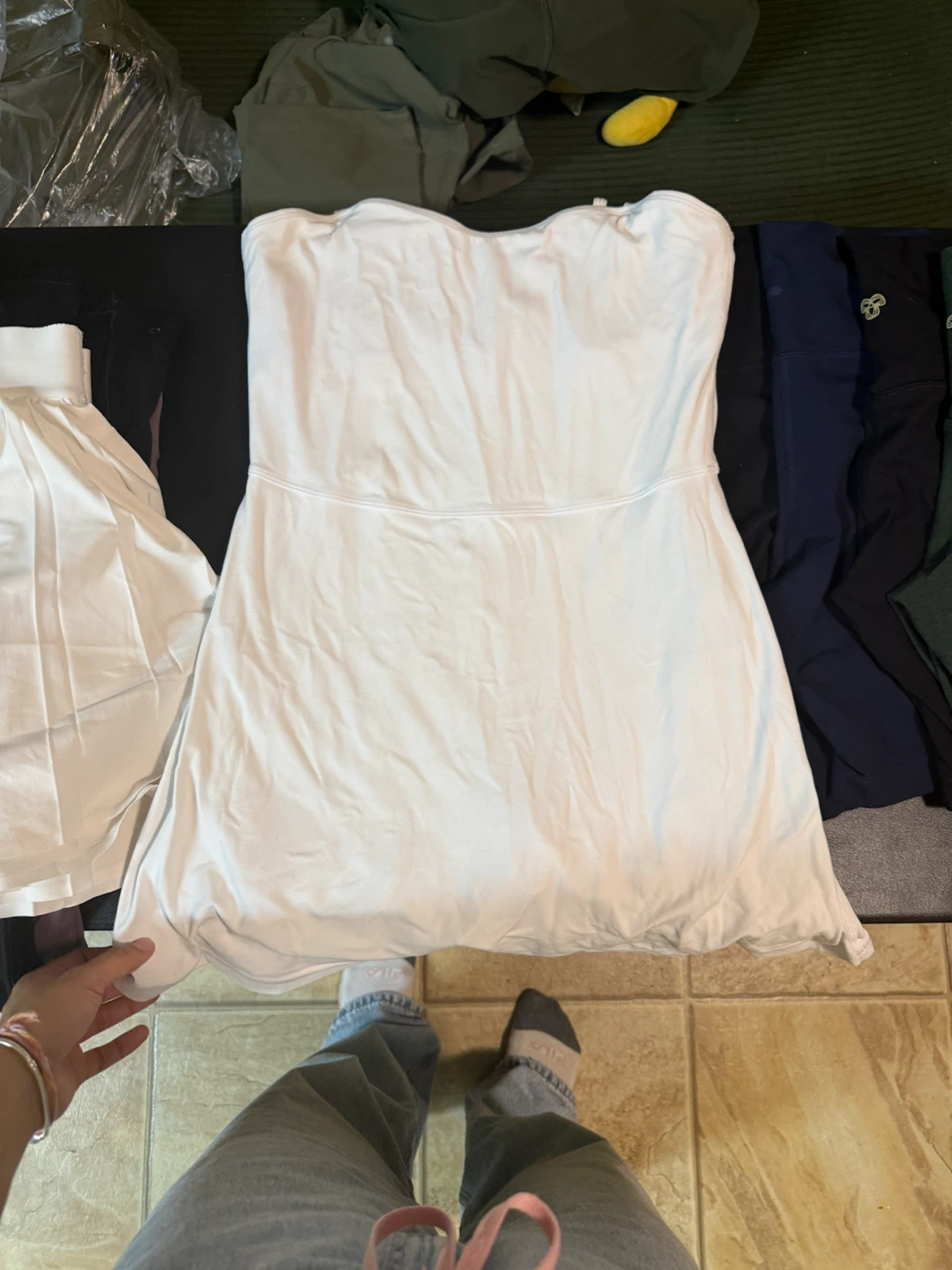 white tennis shirt and dress - photo 3