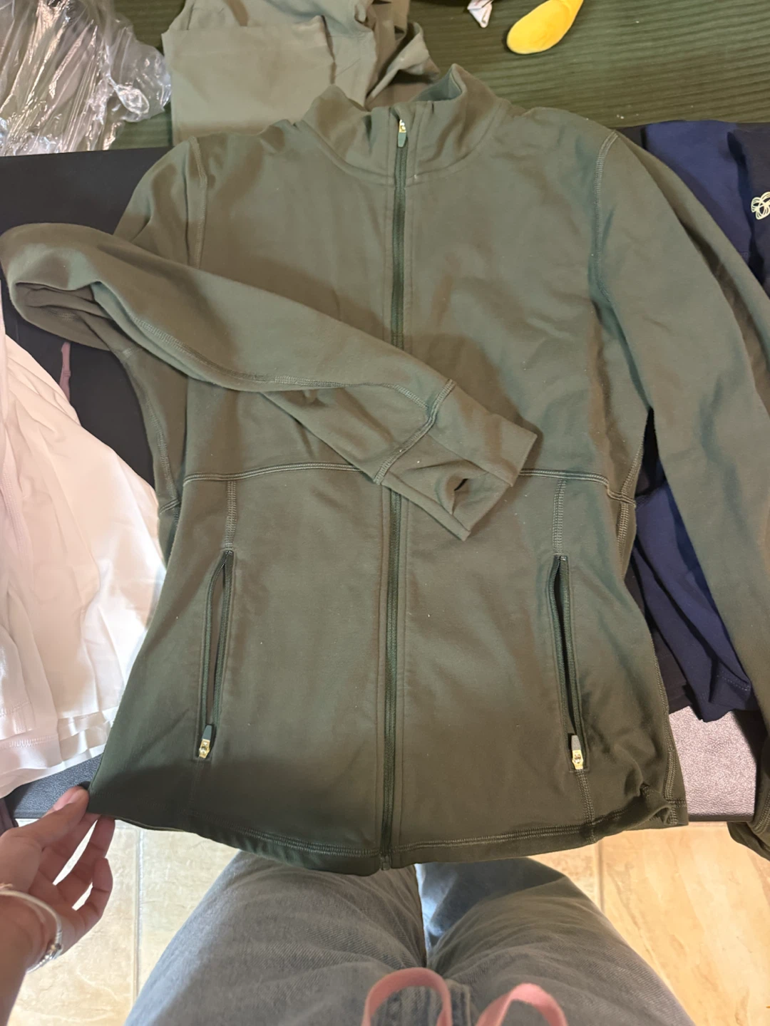 Aritzia Olive Green Full-Zip Jacket