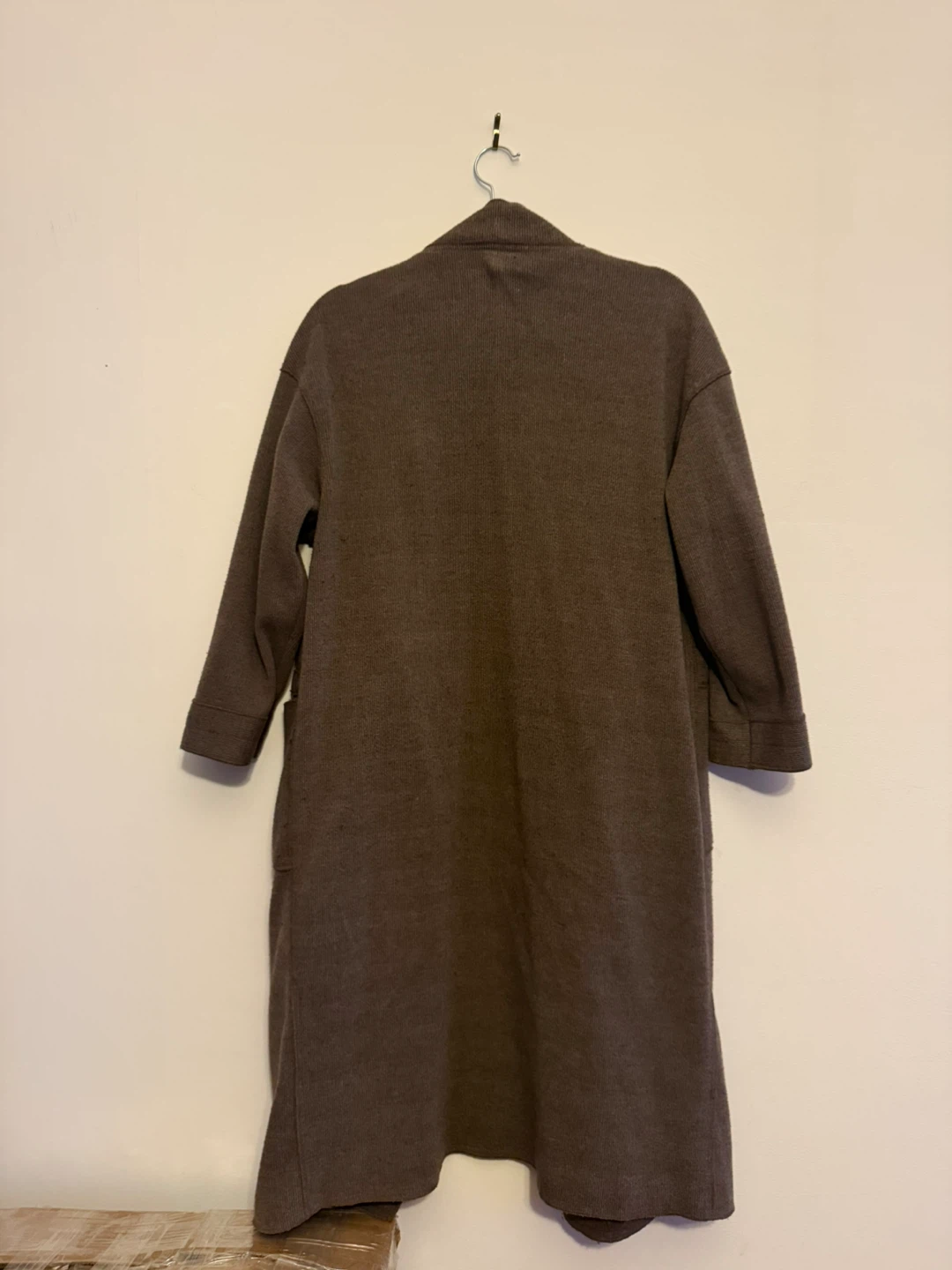 Long Brown Open Front Cardigan - photo 2