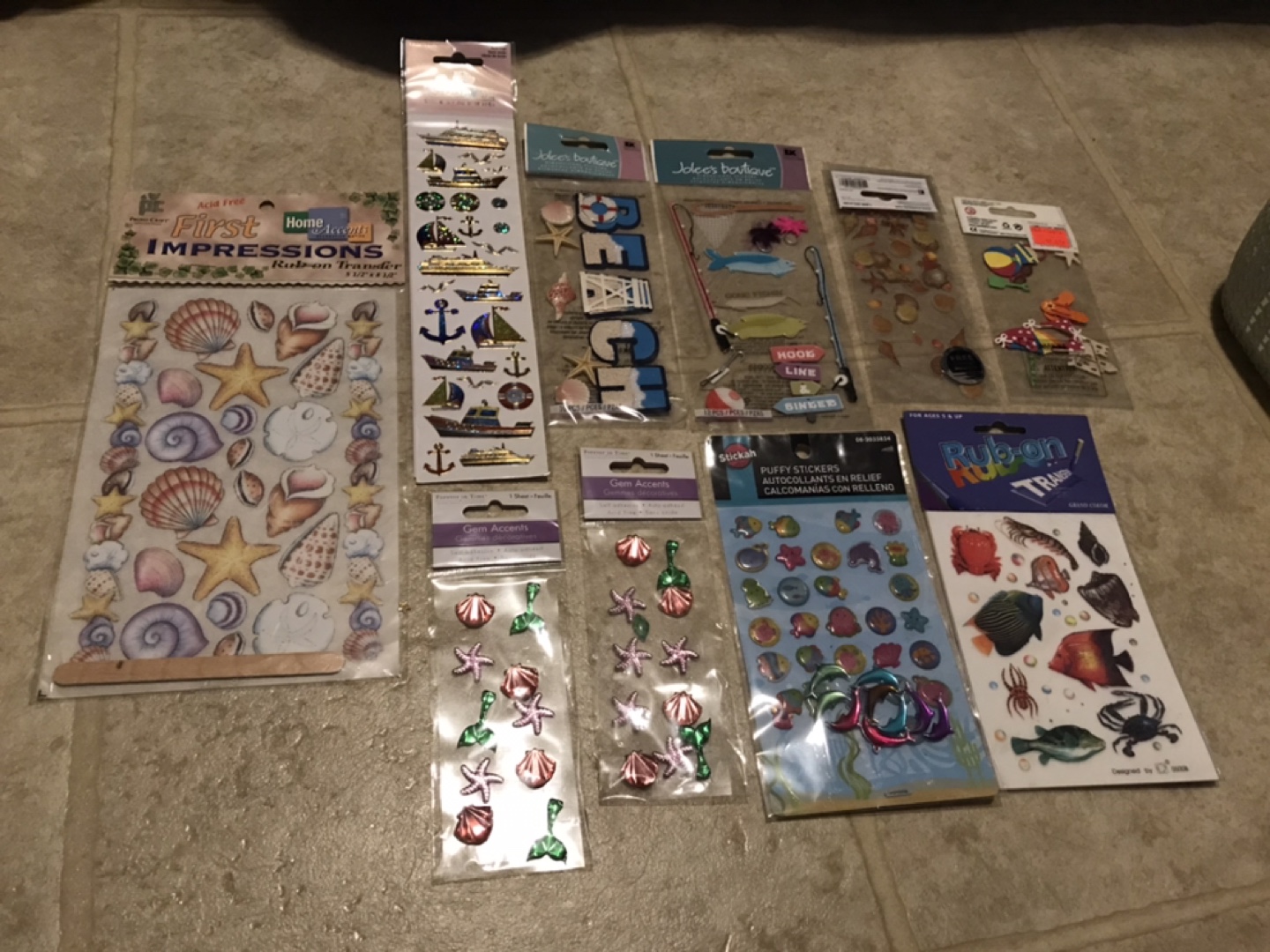Assorted Nautical Theme Sticker and Rub-on Collection