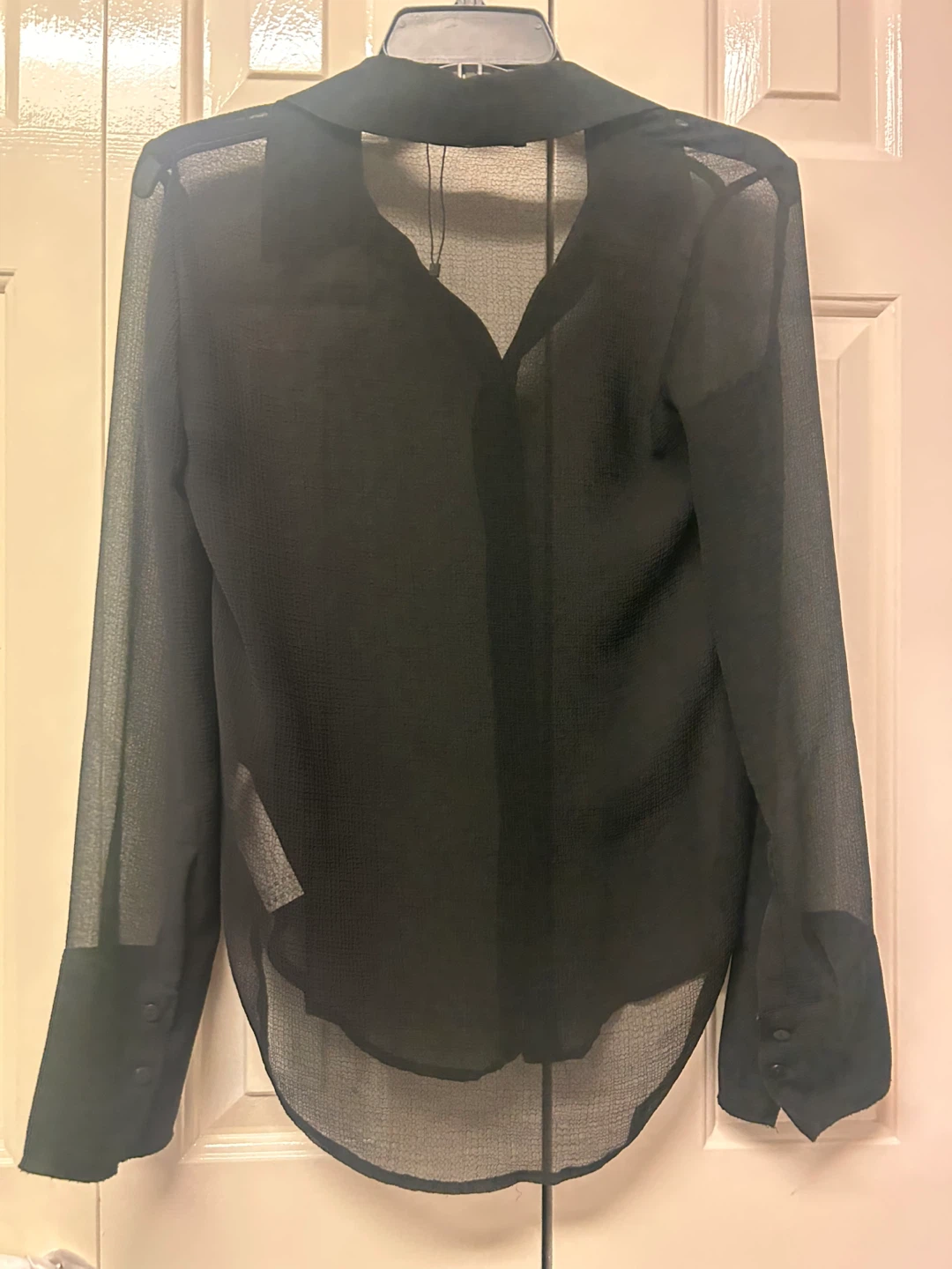 Zara black sheer button-up shirt 🏈 - photo 2