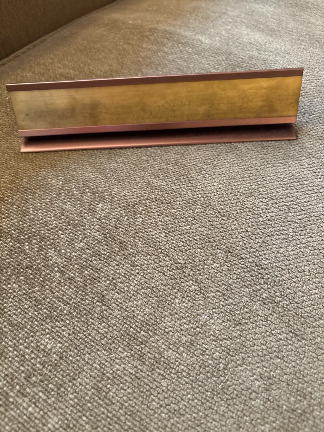 🏈 Custom Gold-Tone Desk Nameplate