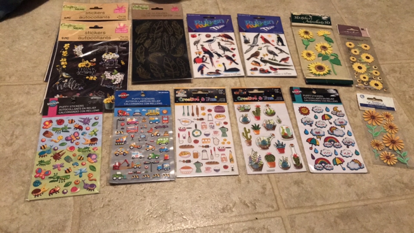 Assorted Craft Stickers and Transfers Collection